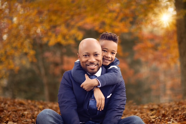Garry Lowe with his son
